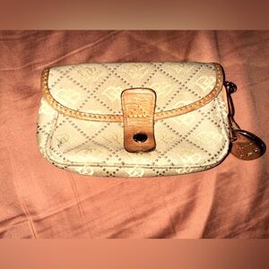 Dooney & Bourke Tan and Brown monogram Women's coin purse wallet vintage